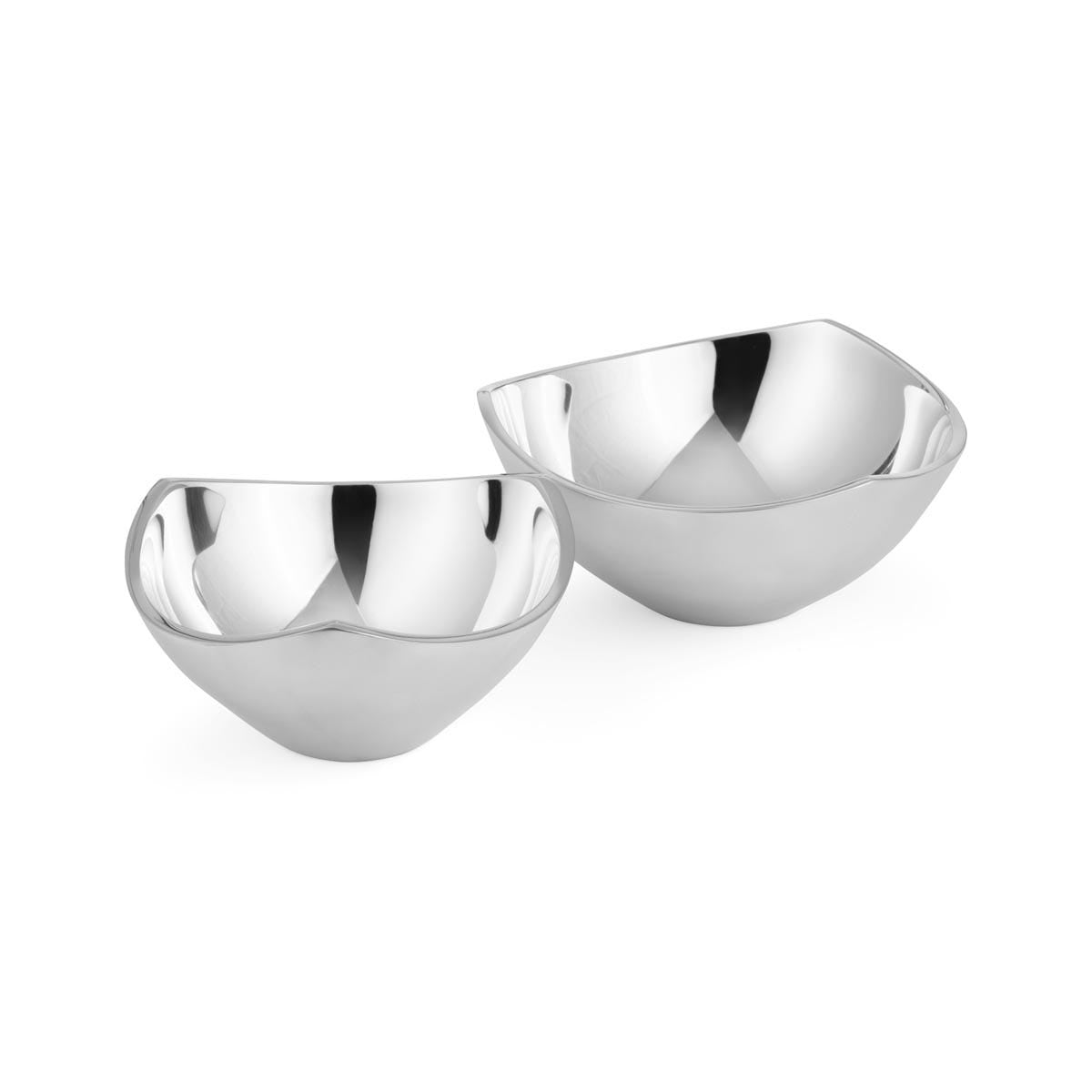 Nambé Tri-Corner Bowl 2-Piece Gift Set – Luxury Alloy Serving Bowls for Home & Wedding Gifts Nambé