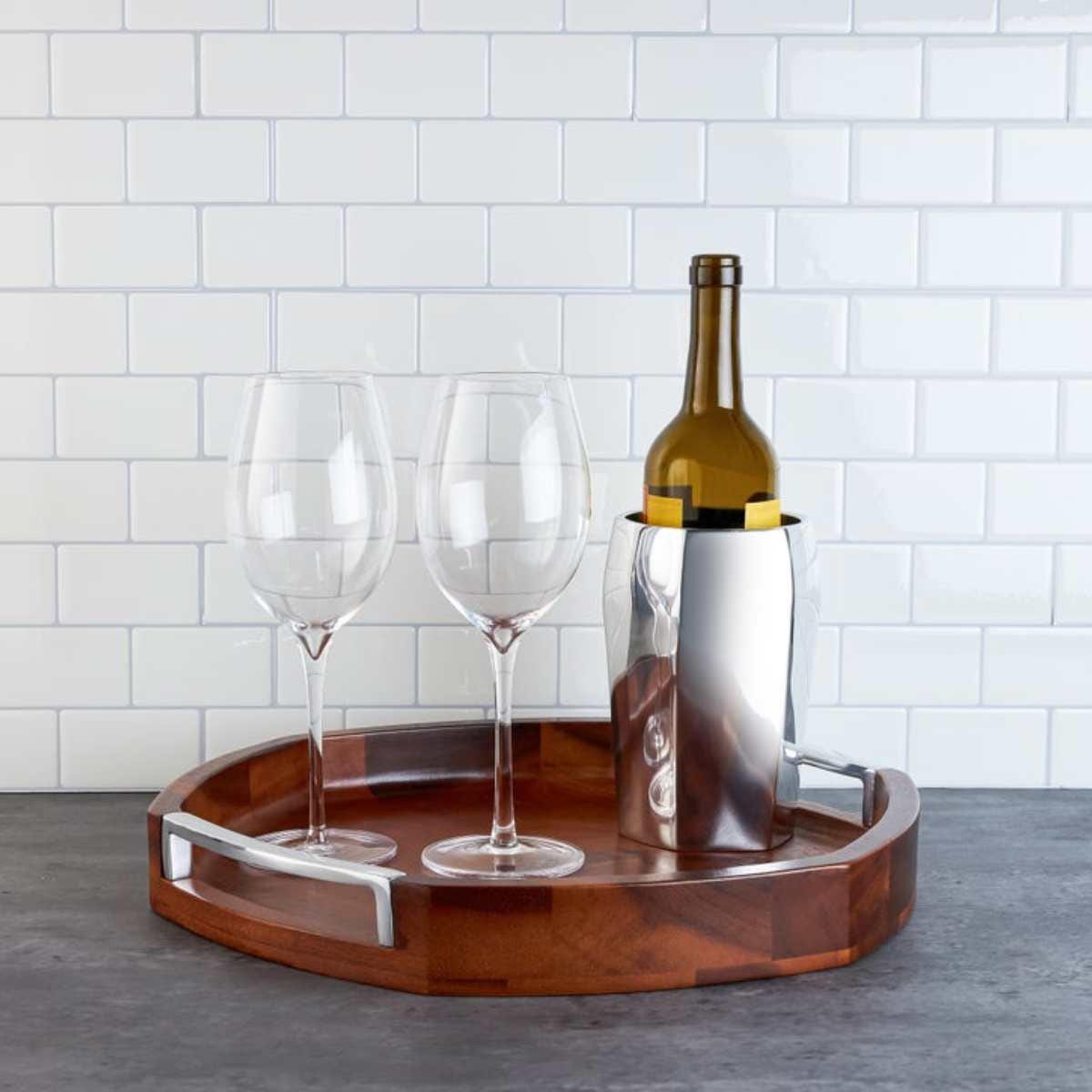 Nambe Rivet Handled Tray – Luxury Crystal Gifts for Corporate & Weddings Nambé
