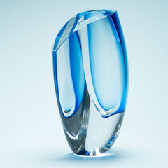 Kosta Boda Mirage Vase Blue Blue XL - Custom Engraved Art Gift