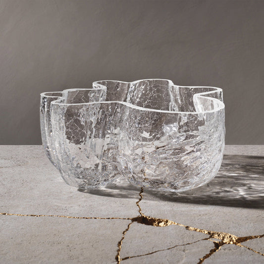 Kosta Boda Crackle Bowl Clear - Personalized Keepsake for Couples
