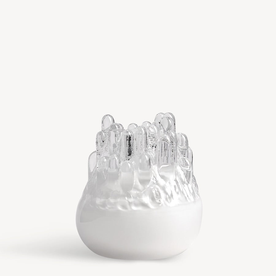 Kosta Boda Polar White Art Glass Sculpture Modern Decor Sweden