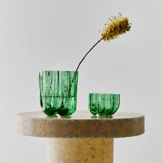 Kosta Boda Crackle Bowl Votive Green - Modern Birthday Present