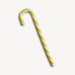 Kosta Boda Polka Candy Cane White & Yellow - Custom Engraved VIP & Holiday Keepsake