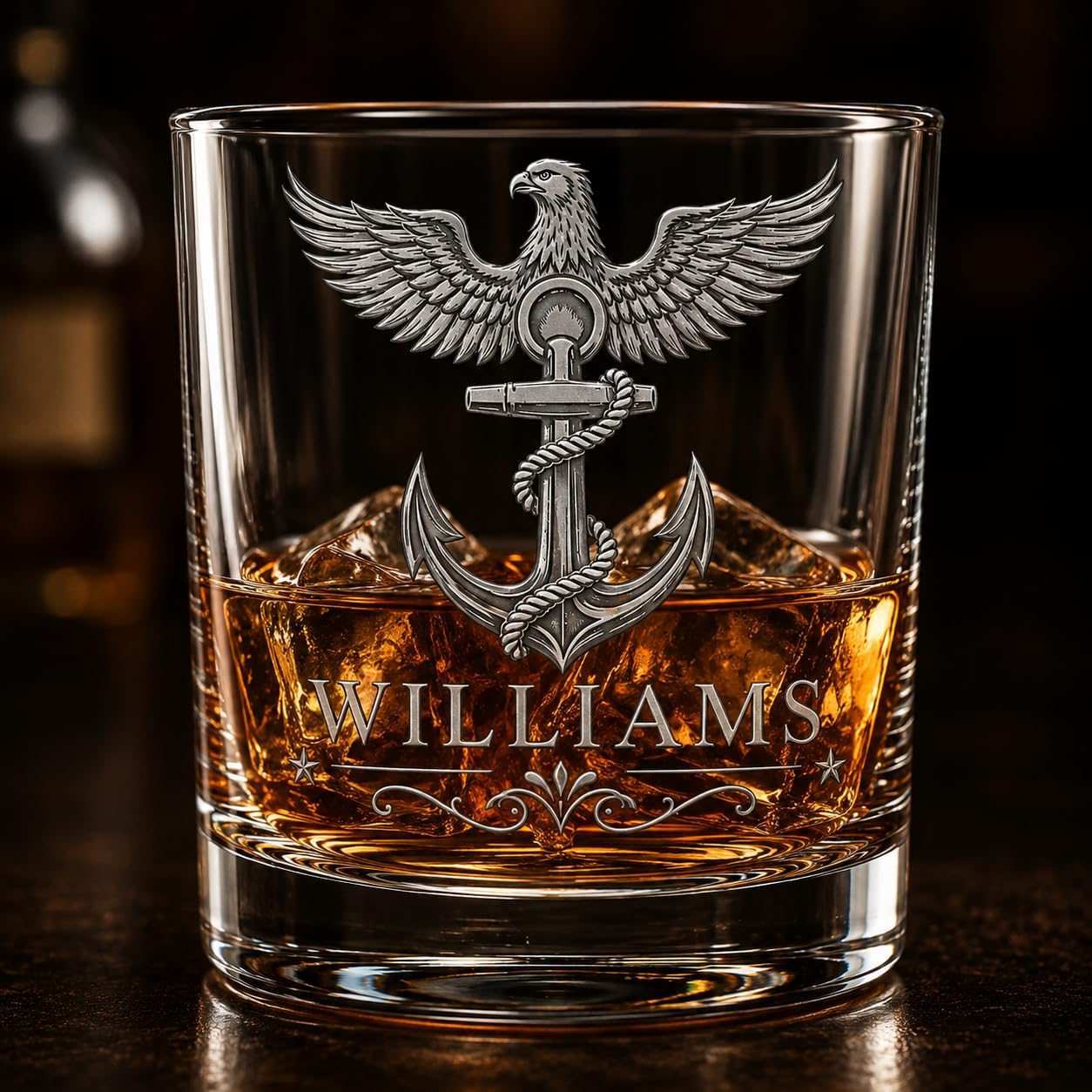 Personalized Engraved Custom Whiskey Glass - Premium Gift Replace Your Name Crystal House