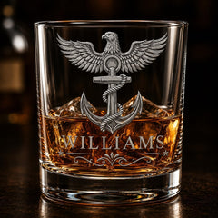 Personalized Engraved Custom Whiskey Glass - Premium Gift Replace Your Name Crystal House