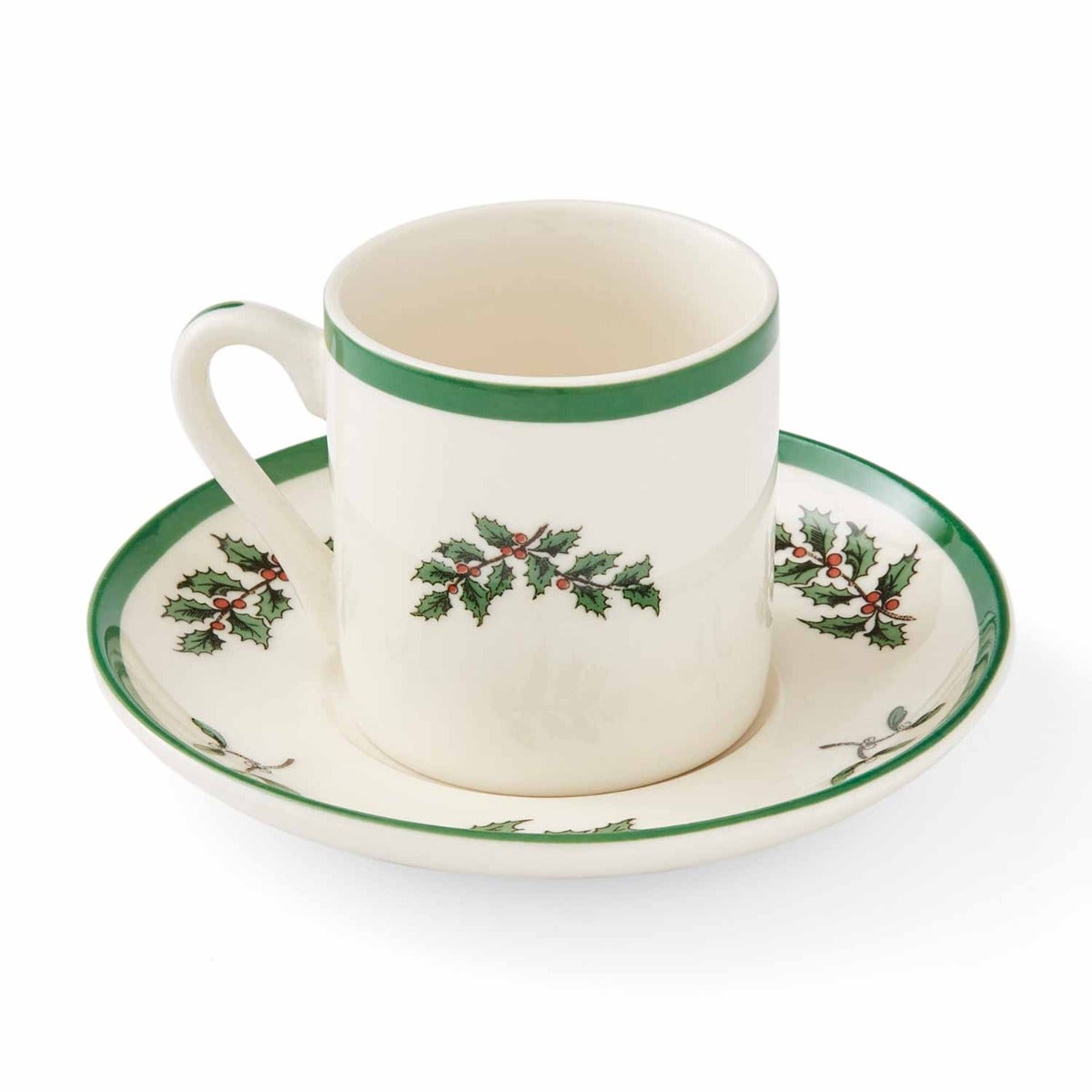 Spode Christmas Tree Espresso Cups & Saucers – Set of 4 Holiday Coffee Cups Spode