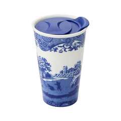 Spode Blue Italian 8oz Travel Mug – Luxury Insulated Fine Porcelain Tumbler