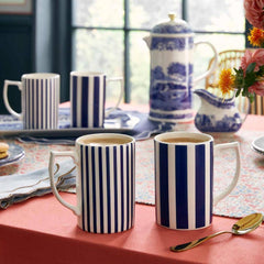 Spode Steccato Bold Stripe Set of 4 Mugs – Premium British Fine Earthenware
