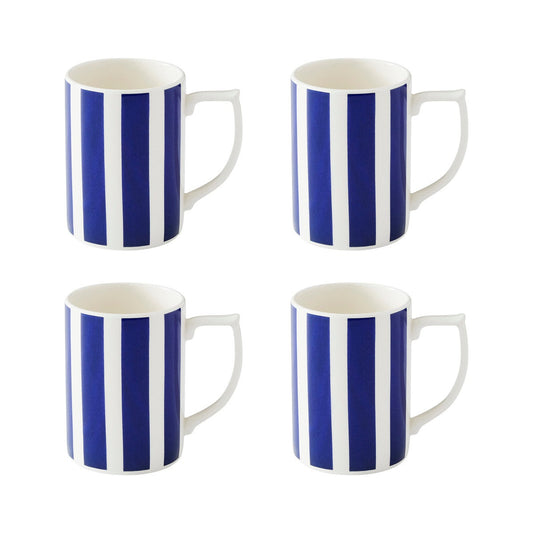 Spode Steccato Bold Stripe Set of 4 Mugs – Premium British Fine Earthenware