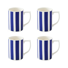 Spode Steccato Bold Stripe Set of 4 Mugs – Premium British Fine Earthenware