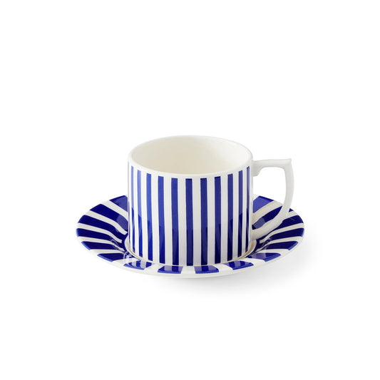Spode Steccato Narrow Teacup & Saucer – Premium British Fine Earthenware