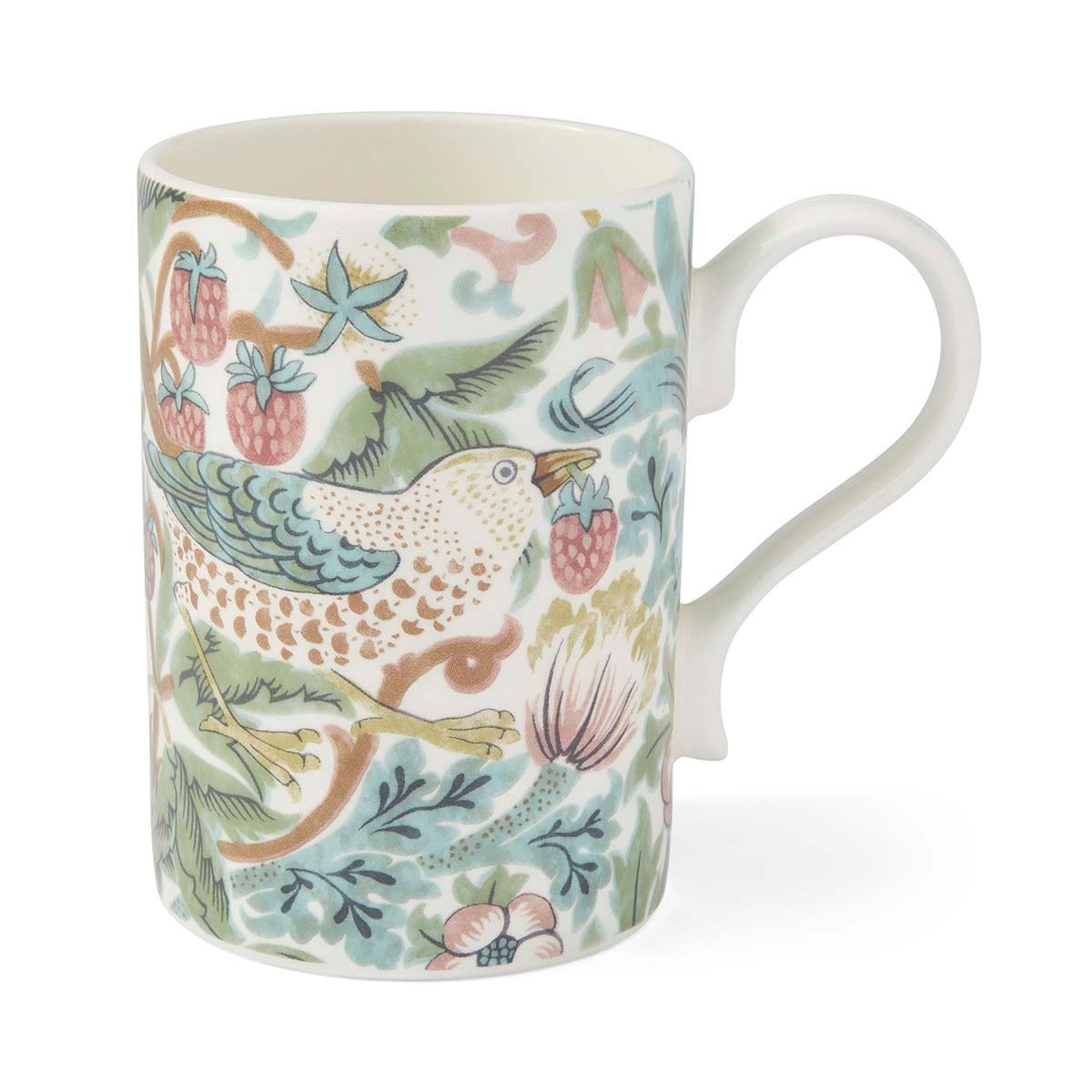 Spode Morris & Co. Strawberry Thief Mug – Historic English Birds Coffee Cup Spode