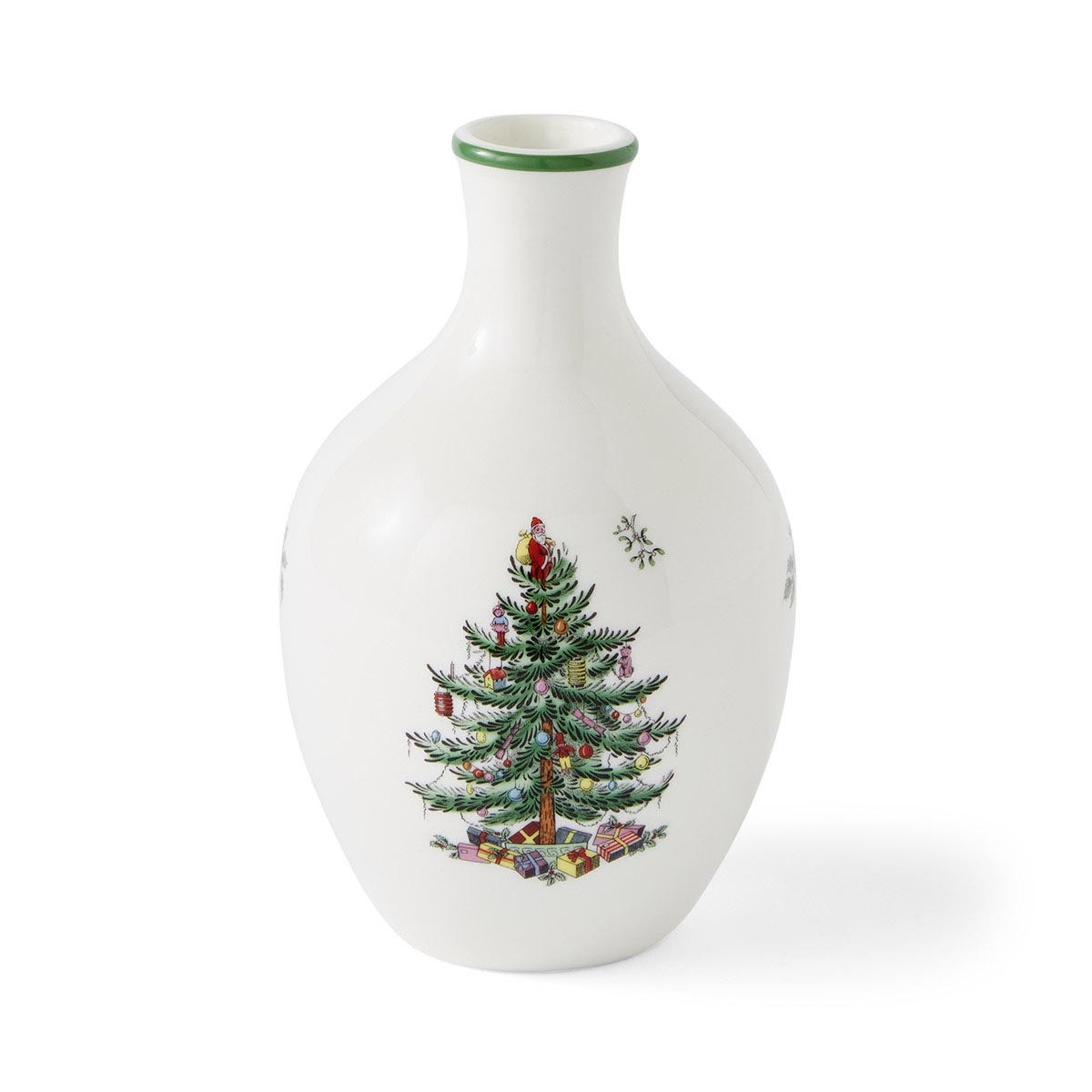 Spode Christmas Tree 6-Inch Posy Vase – Festive Porcelain Holiday Flower Vase Spode
