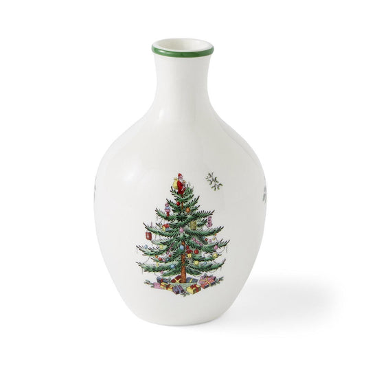Spode Christmas Tree 6-Inch Posy Vase – Festive Porcelain Holiday Flower Vase Spode