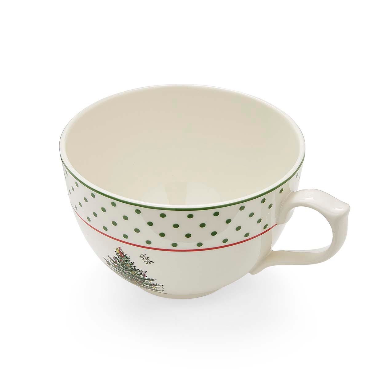 Spode Christmas Tree Polka Dot Jumbo Cup – Custom Family Anniversary Gift Spode