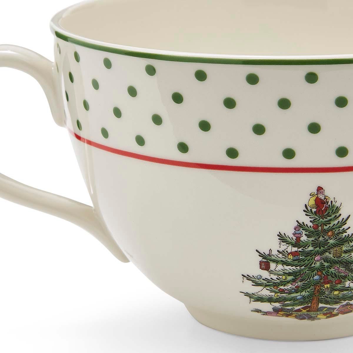Spode Christmas Tree Polka Dot Jumbo Cup – Custom Family Anniversary Gift Spode
