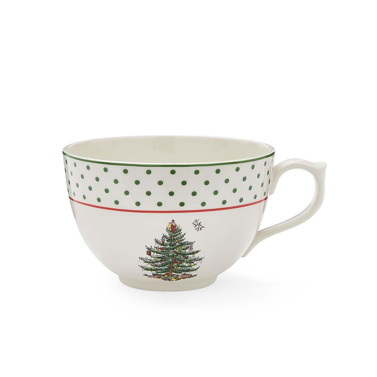 Spode Christmas Tree Polka Dot Jumbo Cup – Custom Family Anniversary Gift Spode