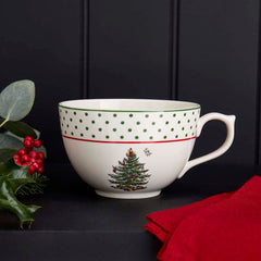 Spode Christmas Tree Polka Dot Jumbo Cup – Custom Family Anniversary Gift Spode