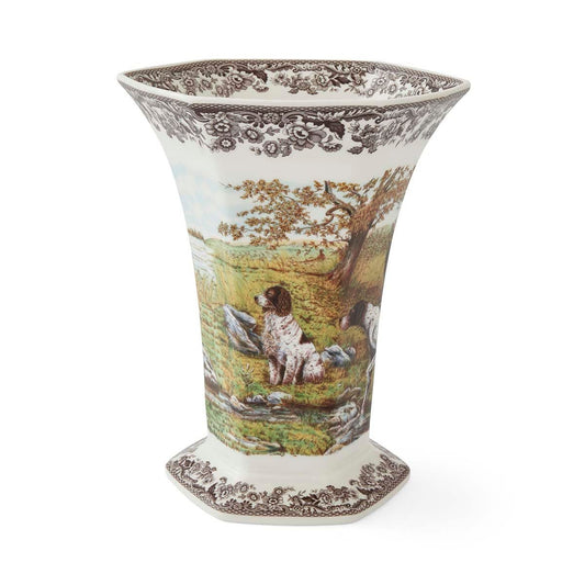 Spode Woodland Hexagonal Vase Hunting Dogs – Luxury Executive Desk Gift Spode