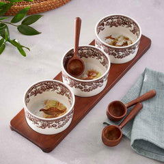 Spode Woodland 7 Piece Condiment Set – Premium Anniversary Serving Tray Spode