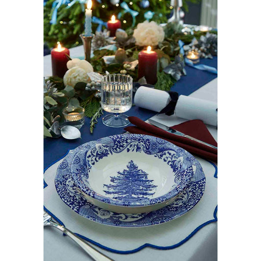 Spode Blue Italian Christmas Tree Bowl – Festive 8-Inch Holiday Ceramic Dish Spode