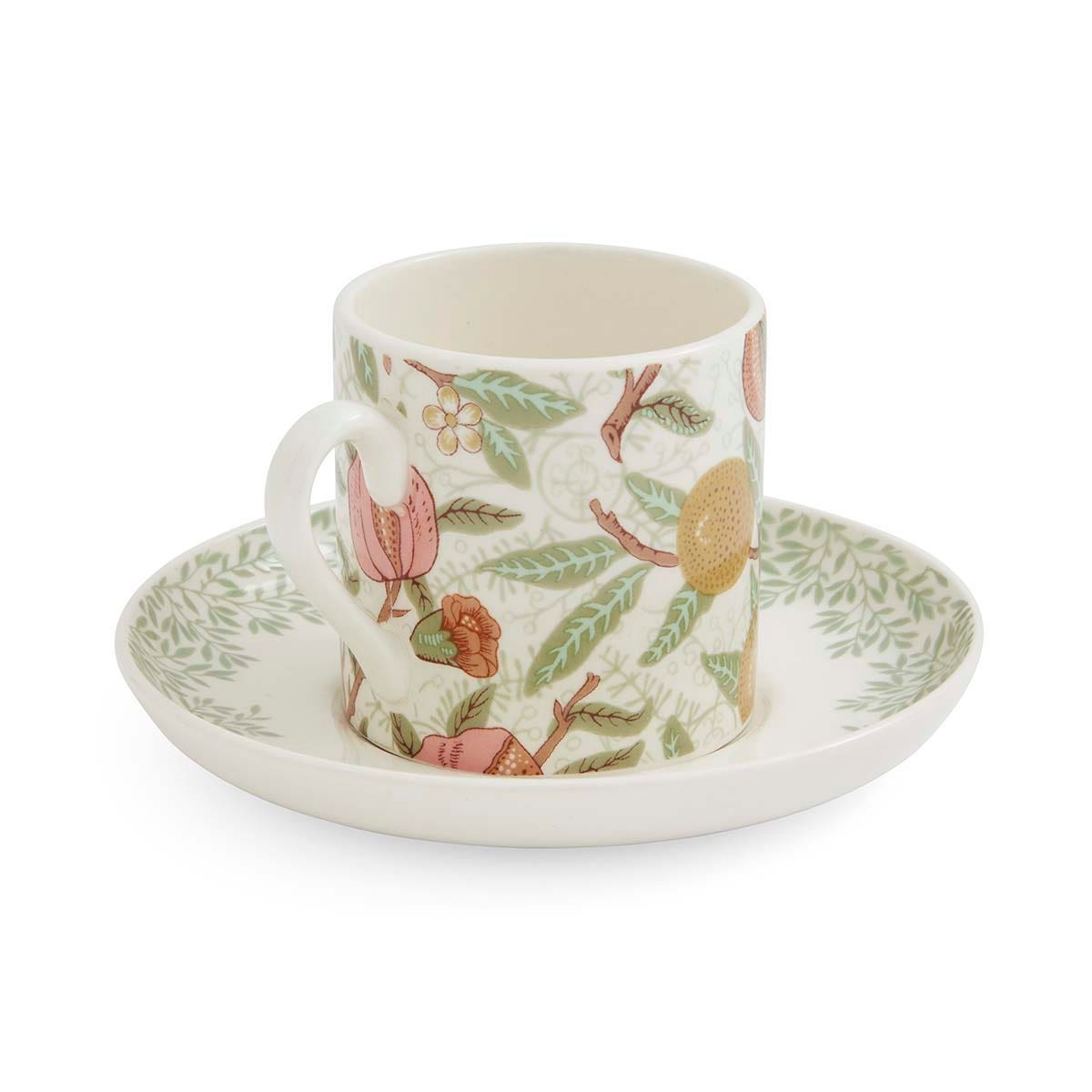 Spode Morris & Co. Espresso Cups & Saucers – Set of 4 English Heritage Coffee Cups Spode