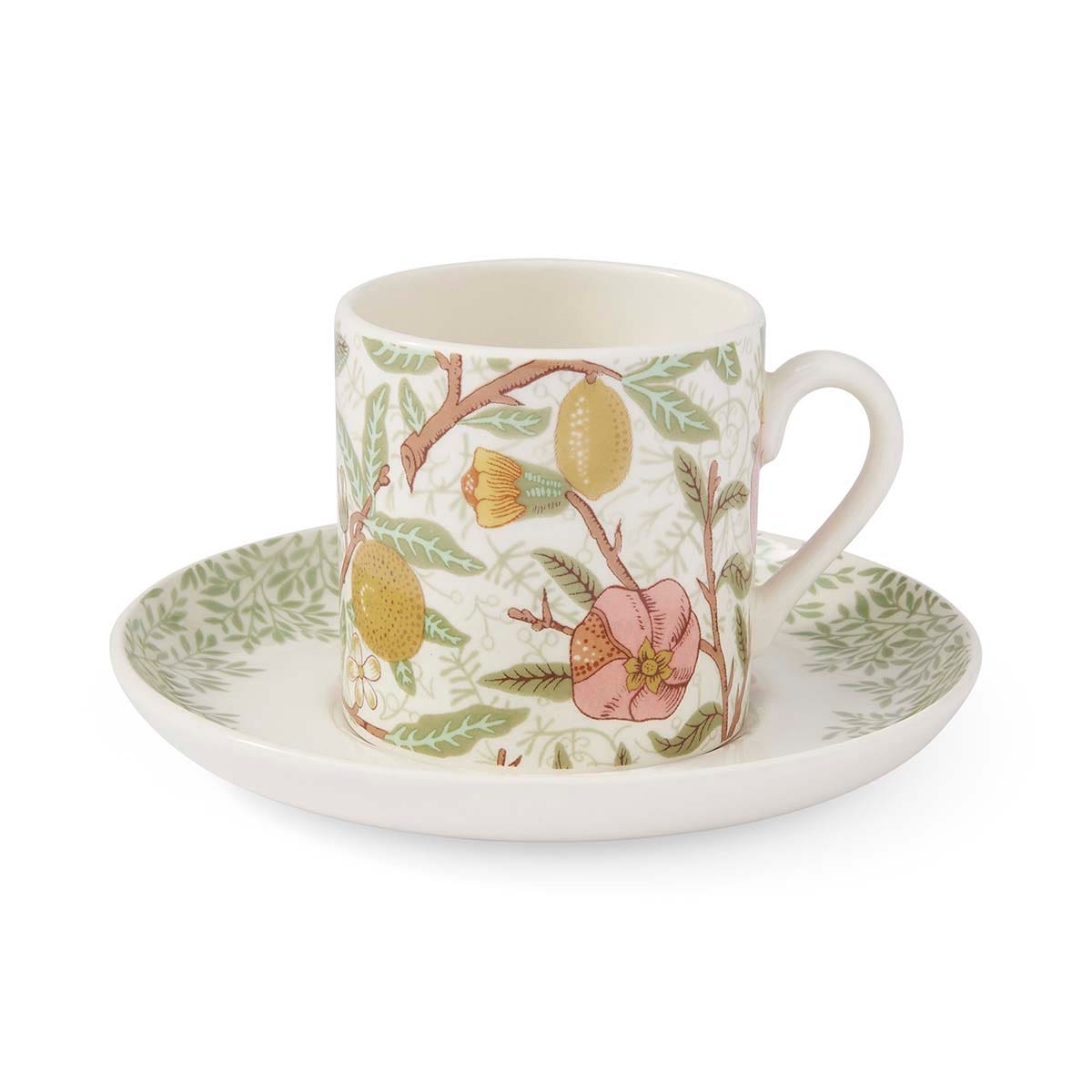Spode Morris & Co. Espresso Cups & Saucers – Set of 4 English Heritage Coffee Cups Spode