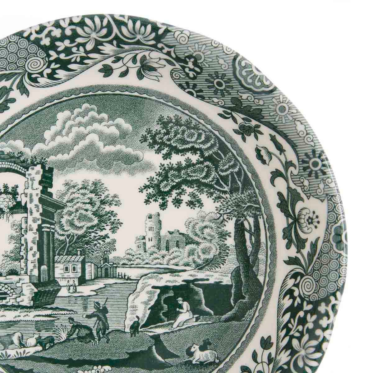 Spode Heritage Green Italian Cereal Bowls – Set of 4 Classic British Earthenware Dishes Spode