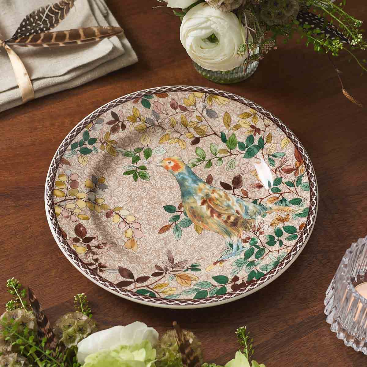 Spode Woodland Accents Grey Partridge Salad Plate – Countryside Wild Bird Earthenware Spode