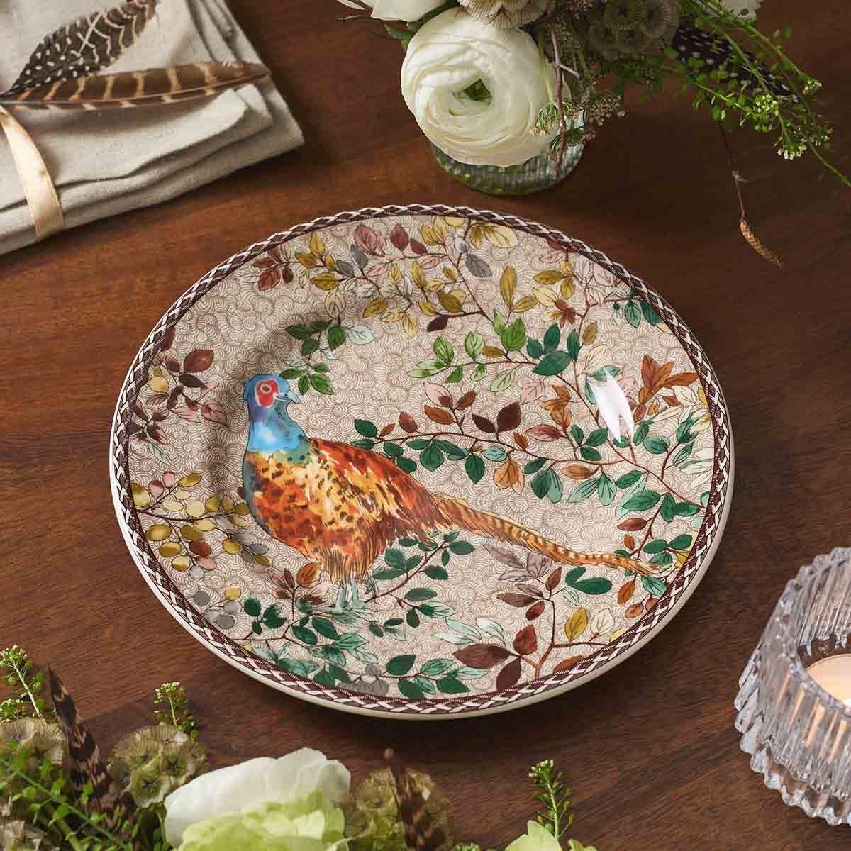 Spode Woodland Accents Pheasant Salad Plate – Countryside Wild Bird Earthenware Spode