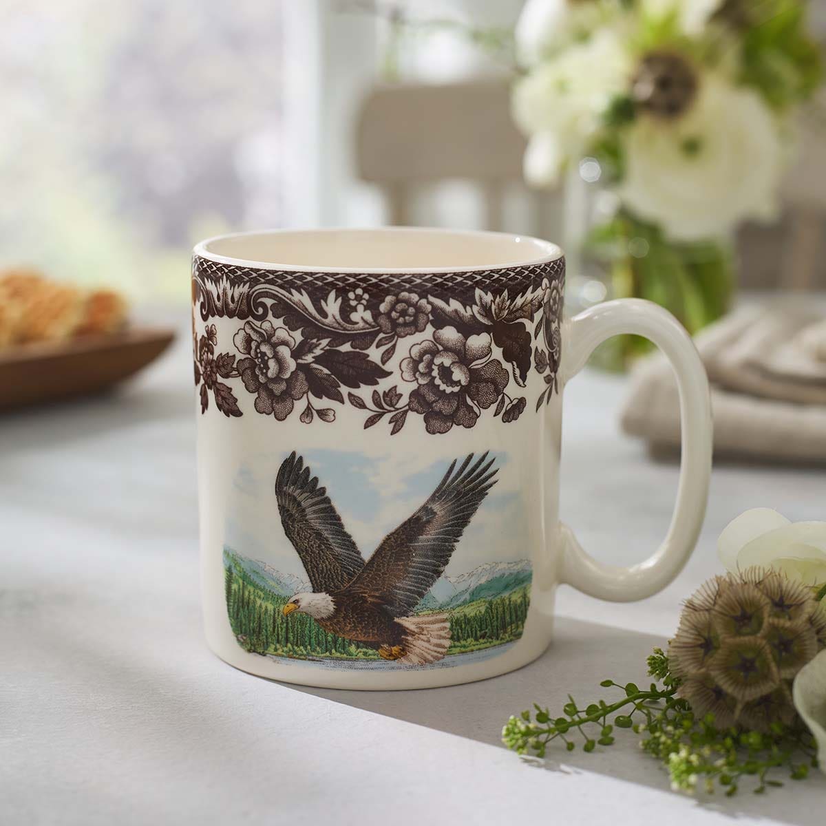 Spode American Declaration Anniversary Mug – British Flowers Eagle Coffee Cup Spode