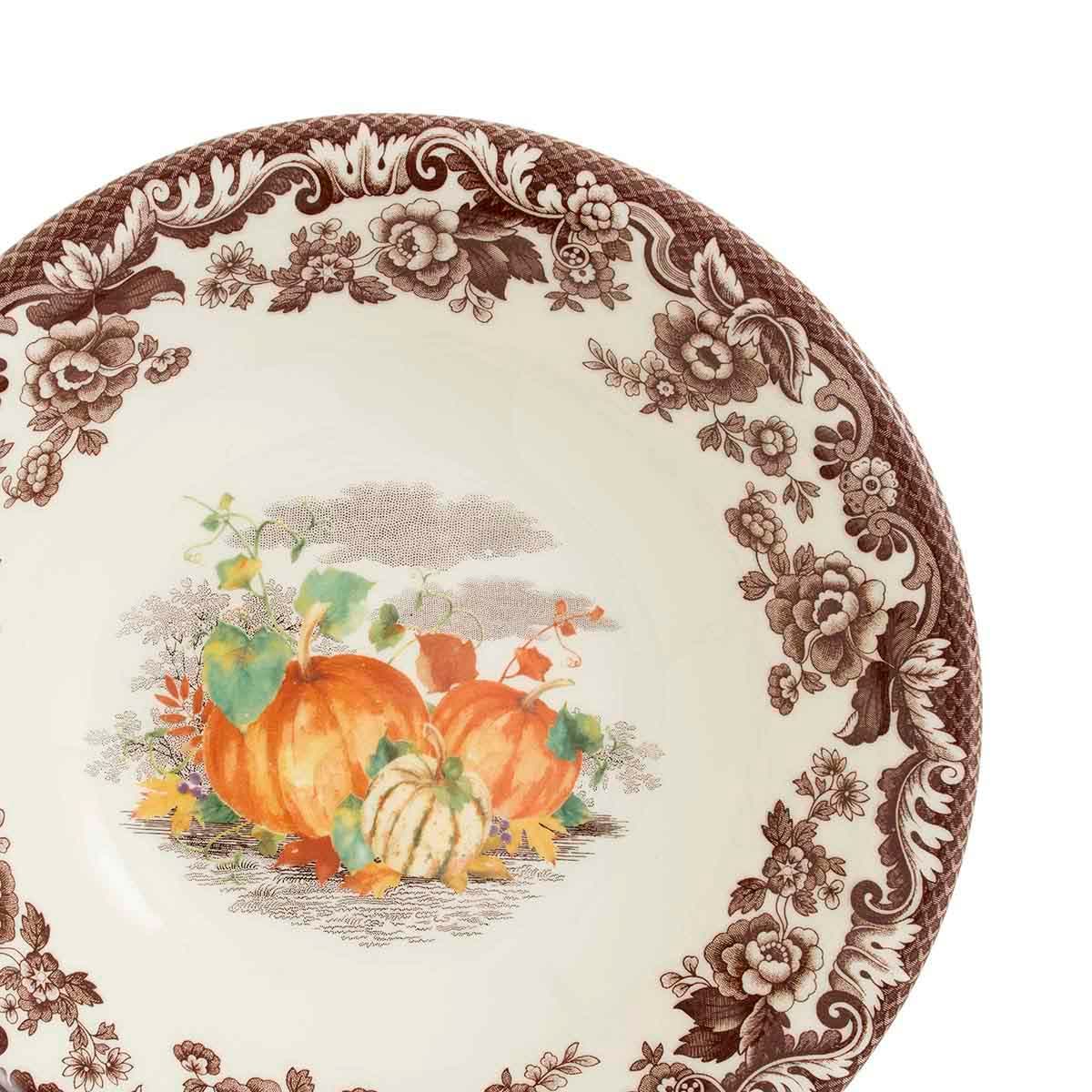 Spode Woodland Autumn Pumpkin Cereal Bowl – Countryside Floral Oatmeal Dish Spode