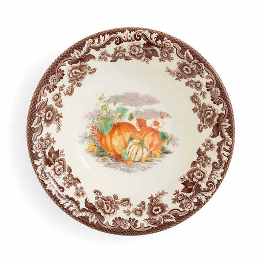 Spode Woodland Autumn Pumpkin Cereal Bowl – Countryside Floral Oatmeal Dish Spode