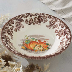 Spode Woodland Autumn Pumpkin Cereal Bowl – Countryside Floral Oatmeal Dish Spode