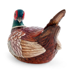 Spode Woodland Sculpted Pheasant Gravy Boat Set Spode