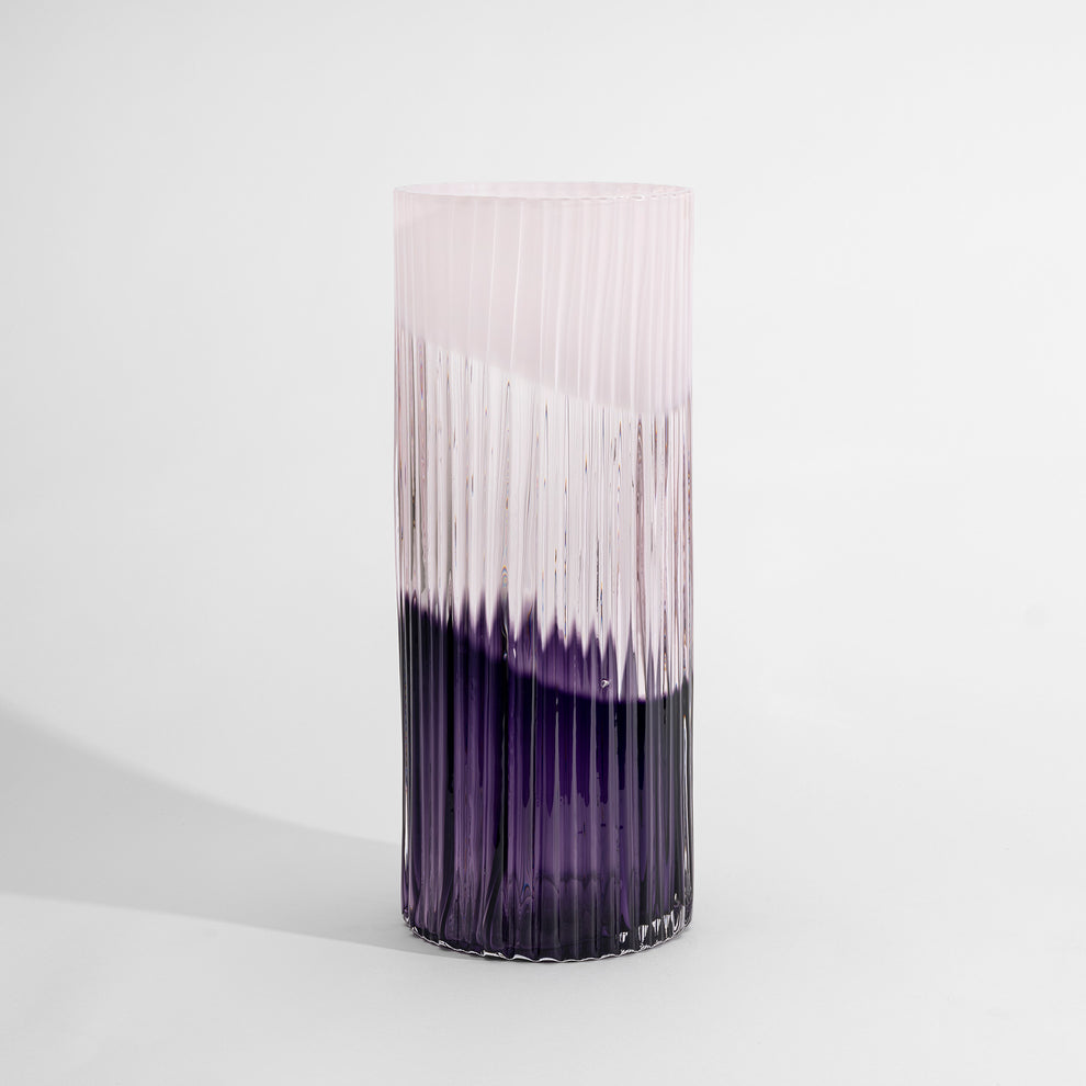 Kosta Boda Plisse Vase Pink Aubergine ED-10 - Custom Engraved Art Gift