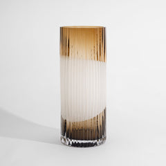 Kosta Boda Plisse Vase Brown Cream ED-10 - Custom Engraved Art Gift