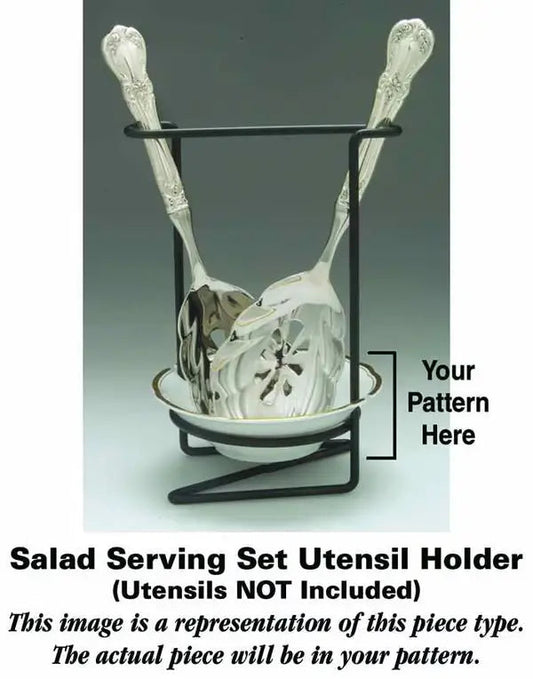 8"-8 1/4" Salad Serving Set/Utensil Holder Hand Crafted II Palatial Platinum by Mikasa Crystal House - Replacements