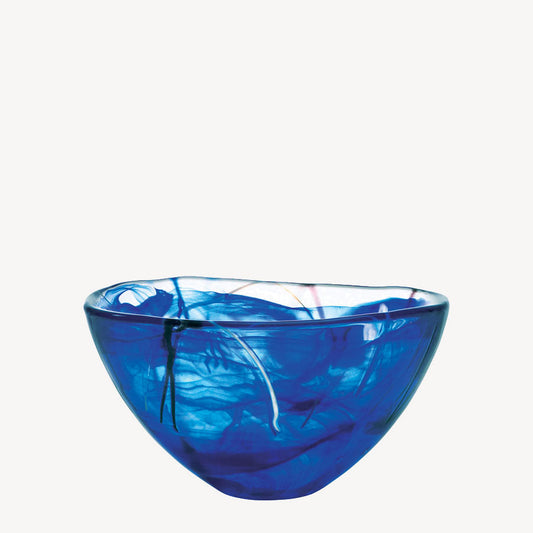 Kosta Boda Contrast Bowl Blue Medium - Custom Engraved Wedding Present