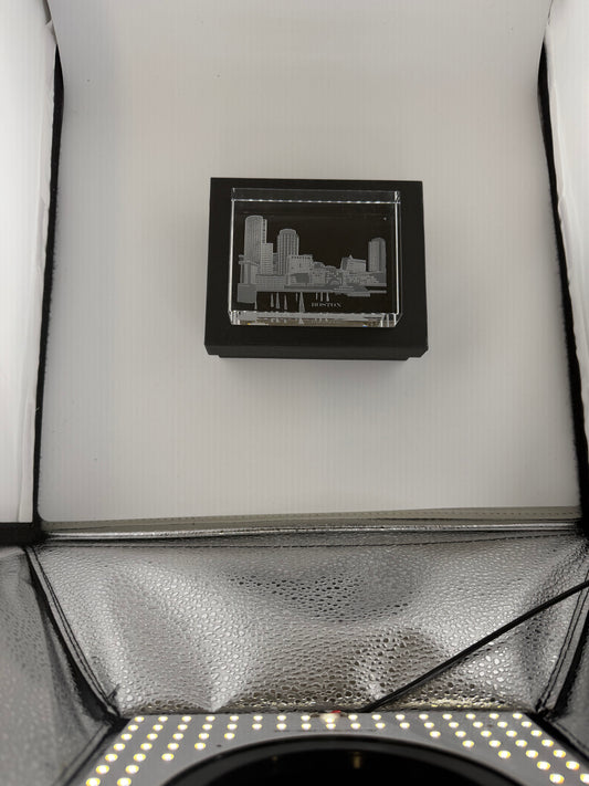 I Love Boston Skyline Paperweight Crystal House - Skyline