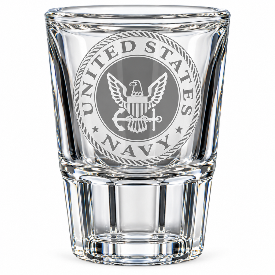Military Insignia - Shot Glasses - Pair