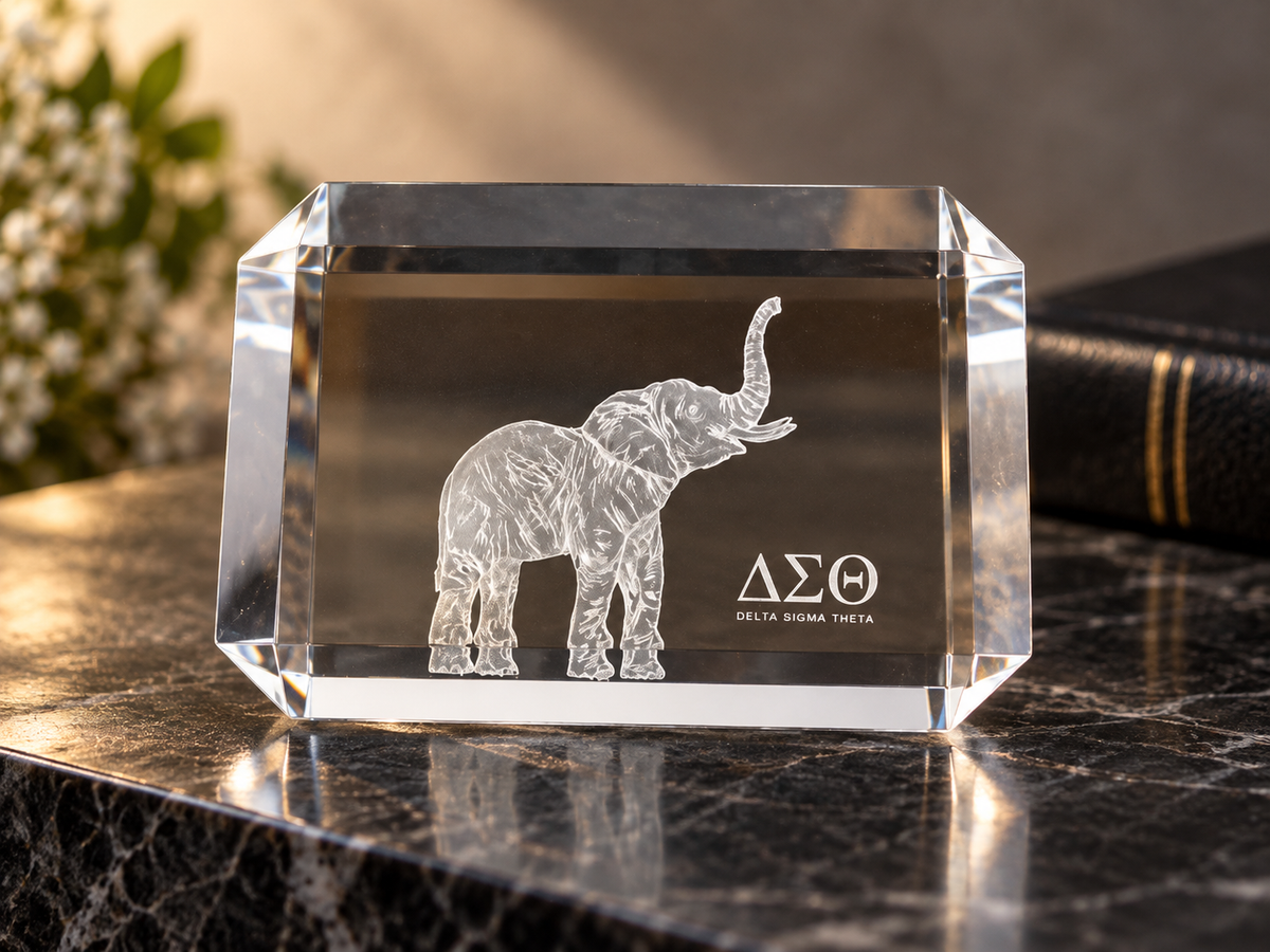 Sand carved retirement award with name and years of service — crystal-house-dsc-retirement.webp