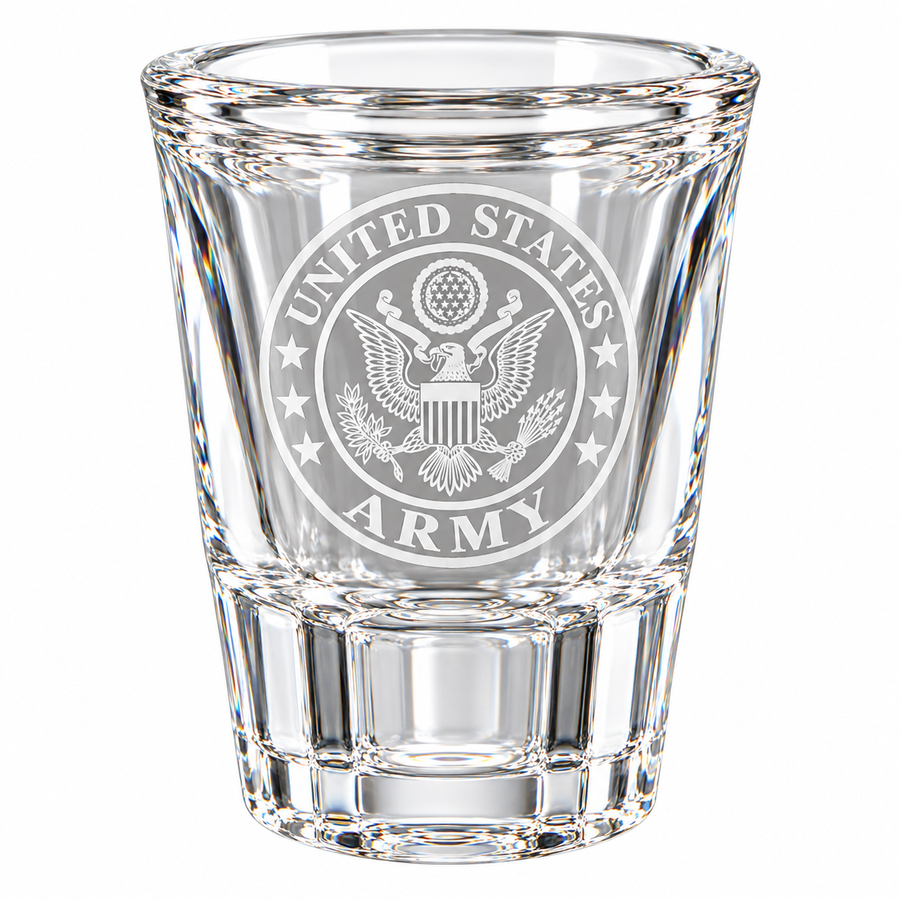 US Army insignia on shot glass