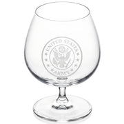 Army Symbol Sand Carved on Brandy Snifter (Pair)