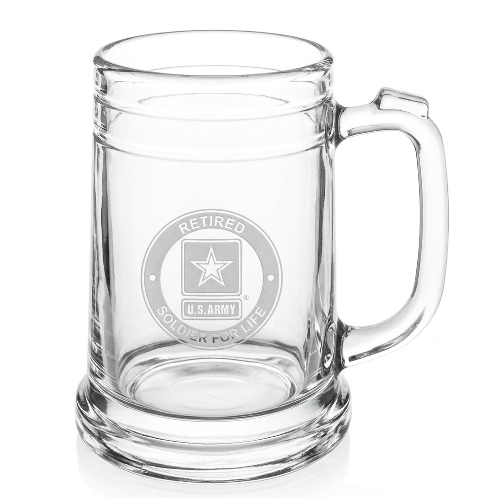 US Army "Soldier for life" logo on beer mug