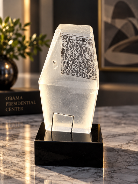 Obama Presidential Center Crystal Sculpture studio view