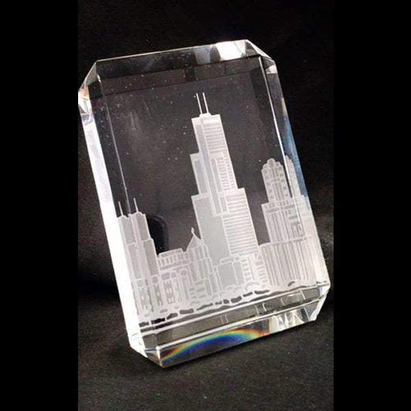 DNC Chicago Skyline Faceted Paperweight