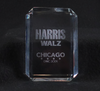 Harris-Walz DNC 2024 Faceted Crystal Paperweight - Commemorative Edition