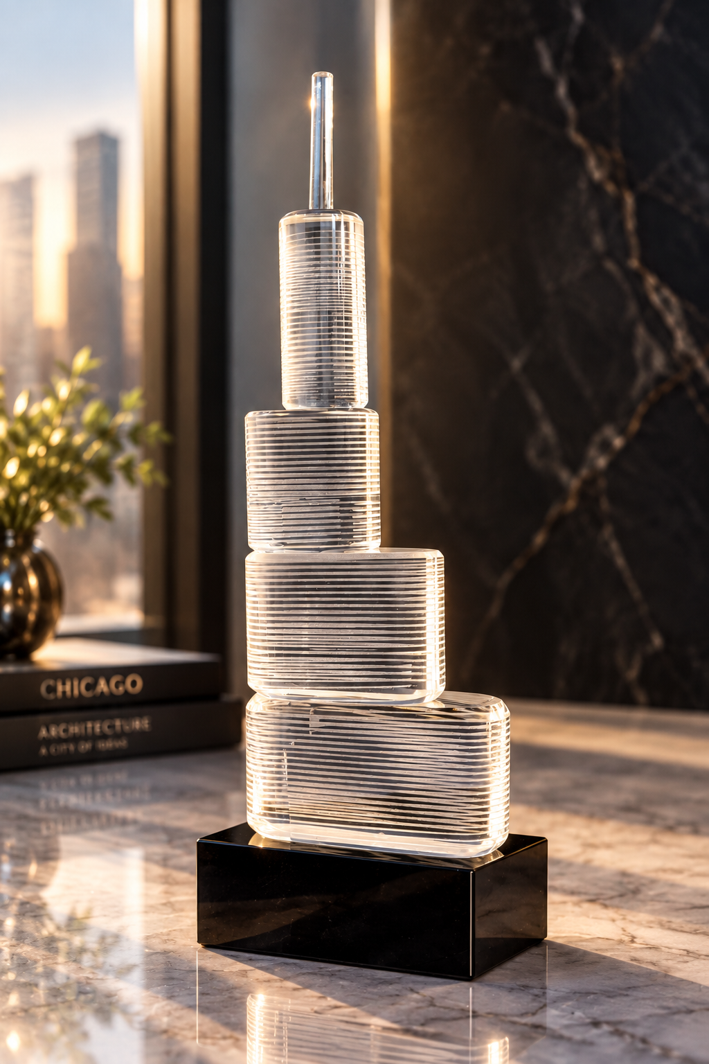Trump Tower Chicago Crystal Sculpture studio view