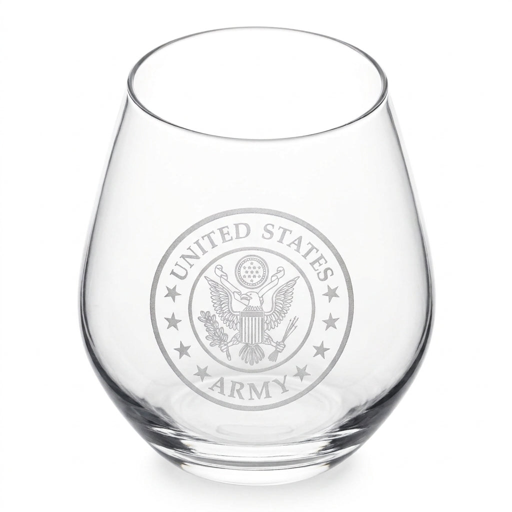 United States Army Stemless Glass